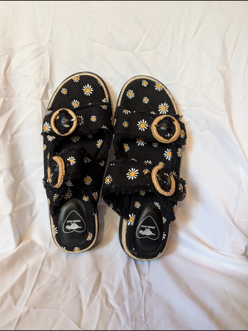 Rocket Dog Black Daisy Buckle Sandals